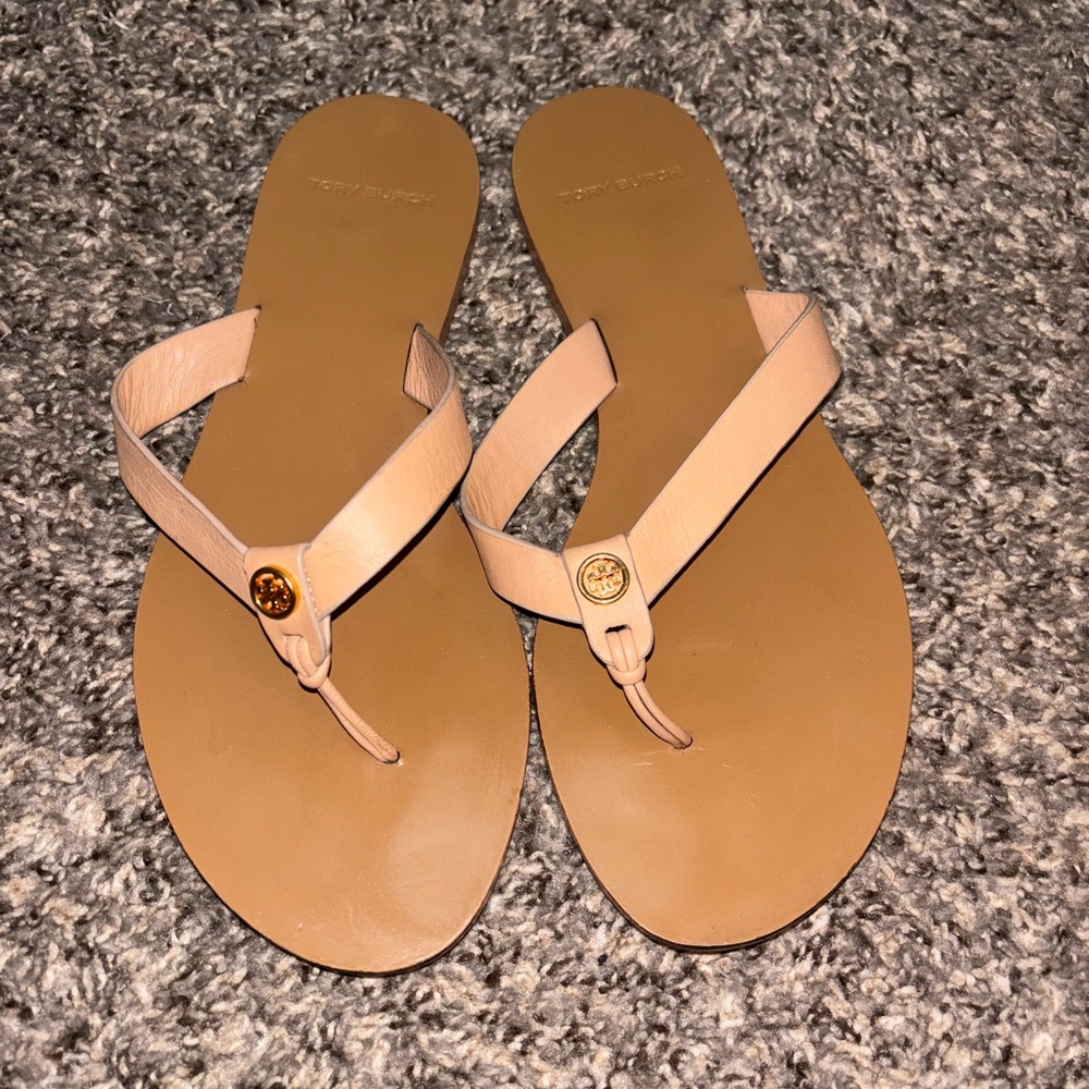 Tory Burch Beige Leather Sandals